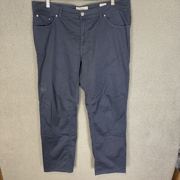 Brax Pants Mens 38x30 Blue Lightweight Cooper Fancy Casual Straight Adult - Picture 1 of 11